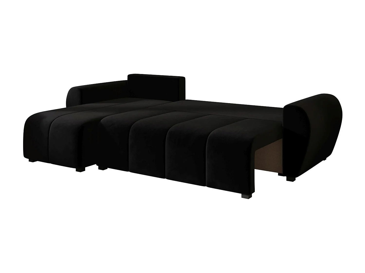 BEDANTE canapé d'angle MOLISA L Itaka 15 gauche noir avec fonction de couchage canapé en forme de L