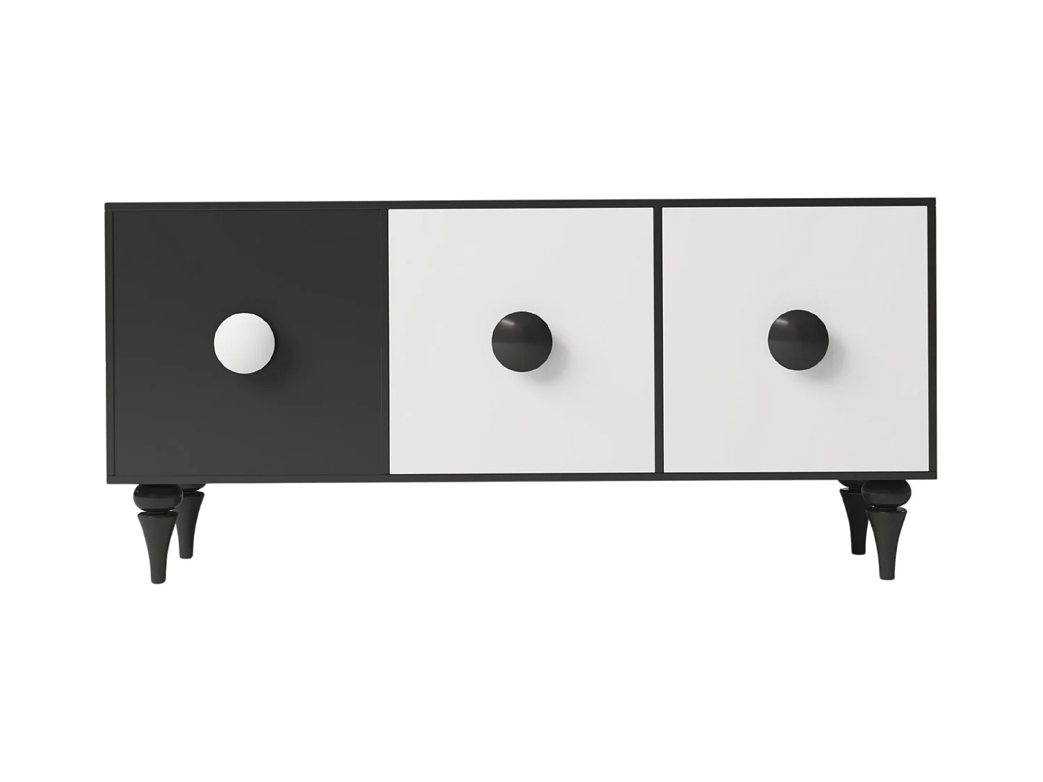 Sideboard Paradis, schwarz/weiß