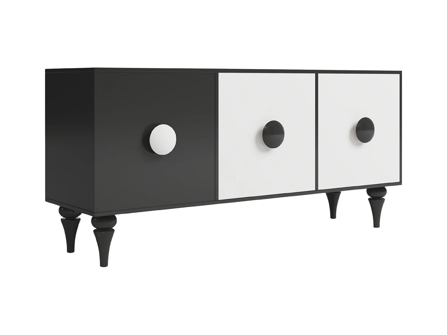 Sideboard Paradis, schwarz/weiß