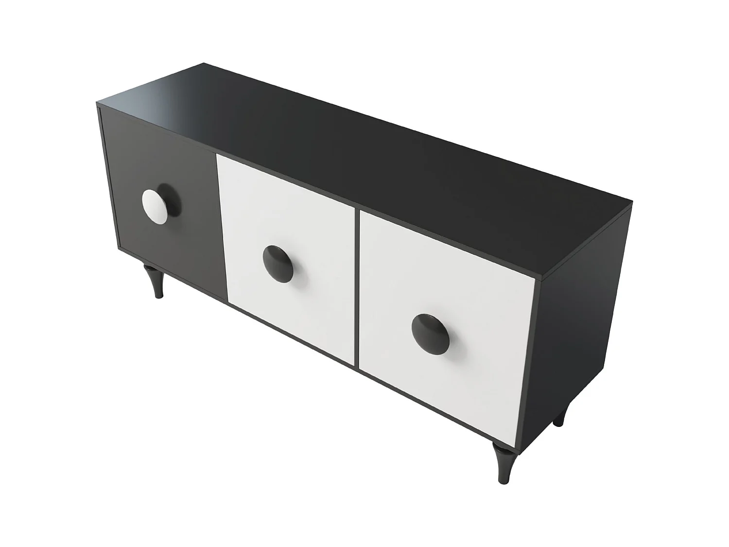 Sideboard Paradis, schwarz/weiß