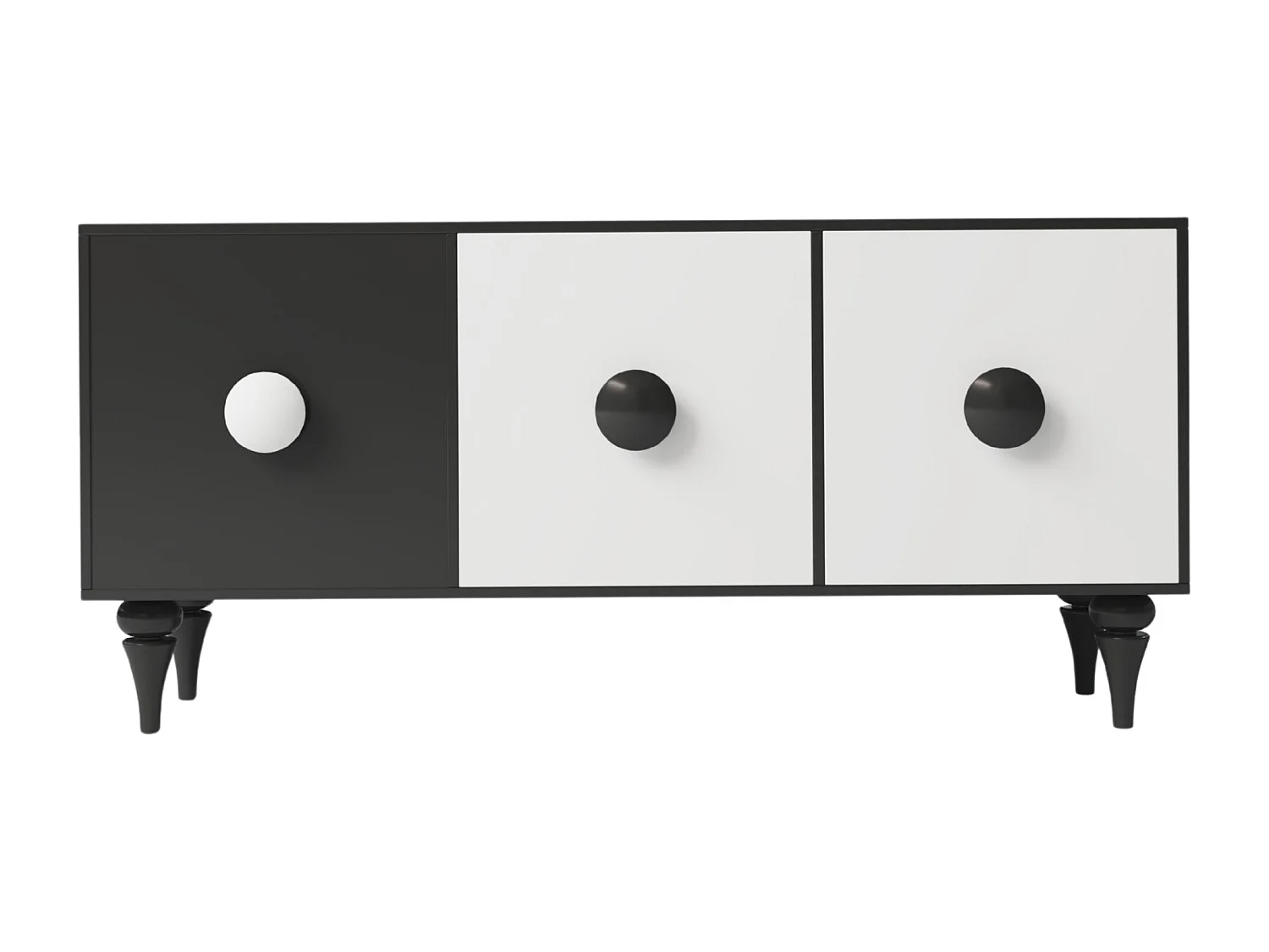 Sideboard Paradis, schwarz/weiß