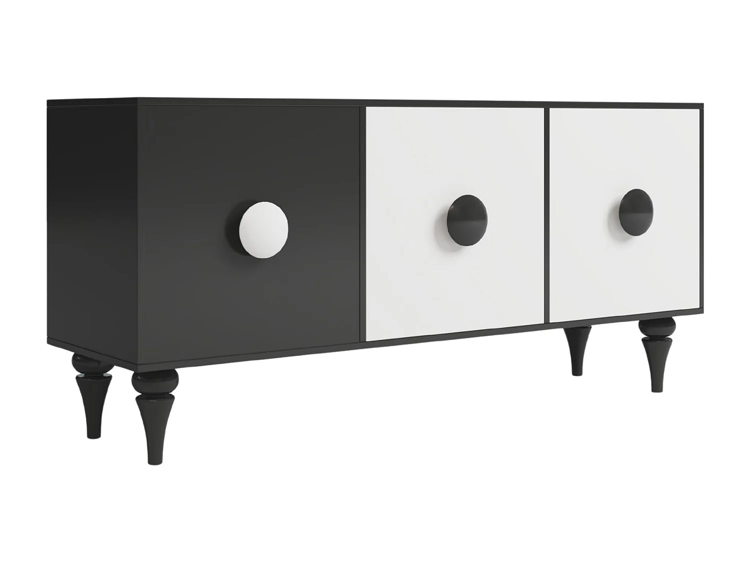 Commode moderne noir et blanc Dancan PARADIS – largeur 158 cm