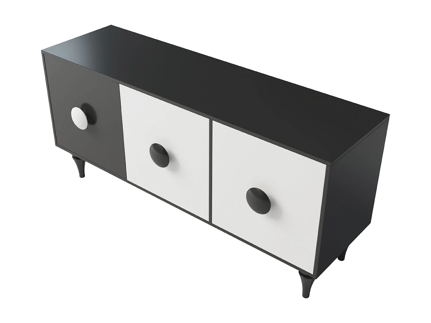 Commode moderne noir et blanc Dancan PARADIS – largeur 158 cm