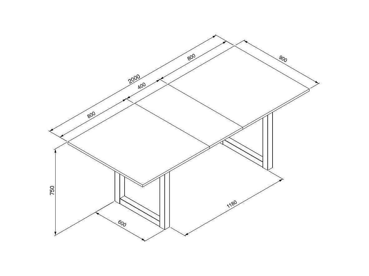 Table à manger extensible L160-200 cm - DENVER