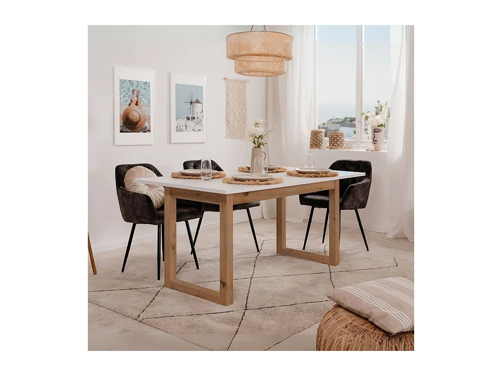 Tavolo allungabile 160X90X75H New Denver50 colore bianco e rovere