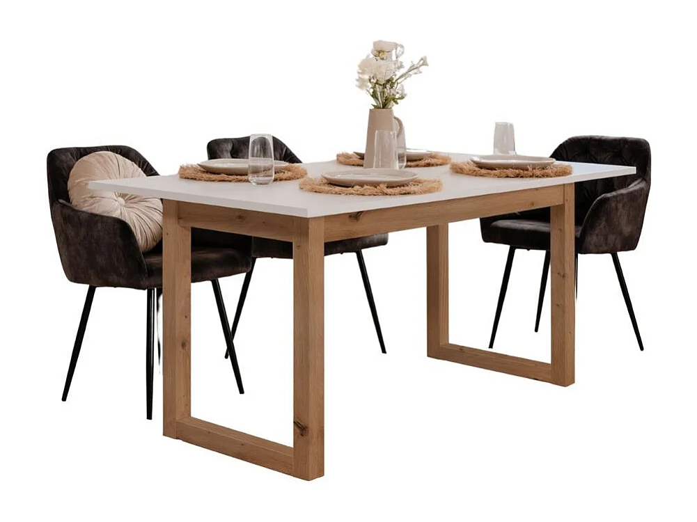 Tavolo allungabile New Denver50 160X90X75H colore bianco e rovere