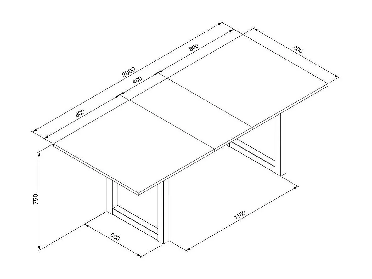 Tavolo allungabile New Denver50 160X90X75H colore bianco e rovere