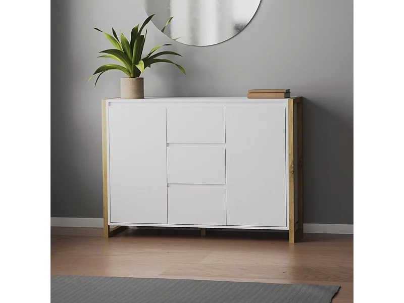 Buffet 2 portes 3 tiroirs L120 cm - DENVER