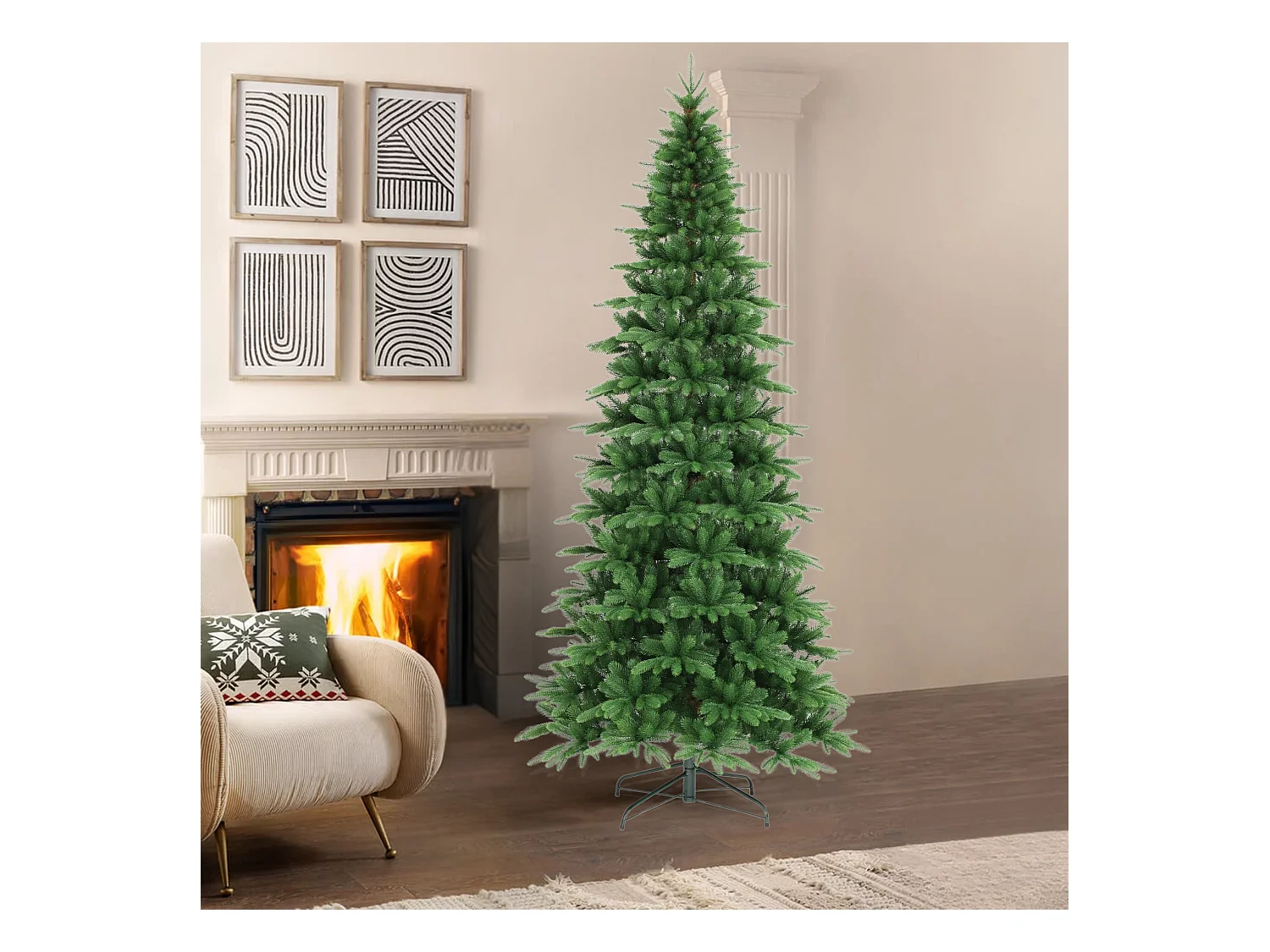 Smukła choinka "Ginger" z efektem Real Touch, wysokiej jakości, wysokość 180 cm.