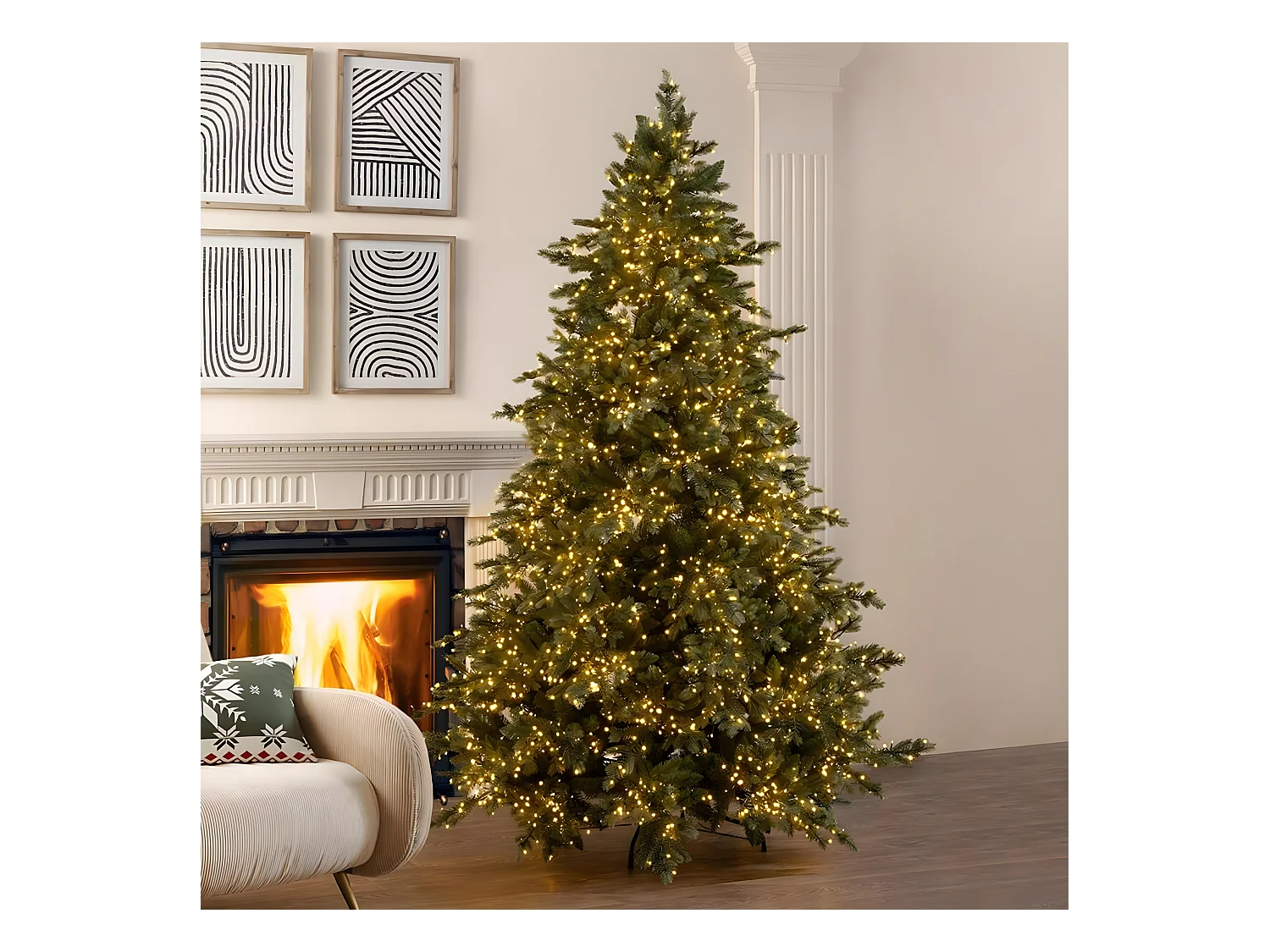 Albero di Natale "Rugiada" con luci LED in PE effetto Real Touch + PVC di altissima qualità cm 210