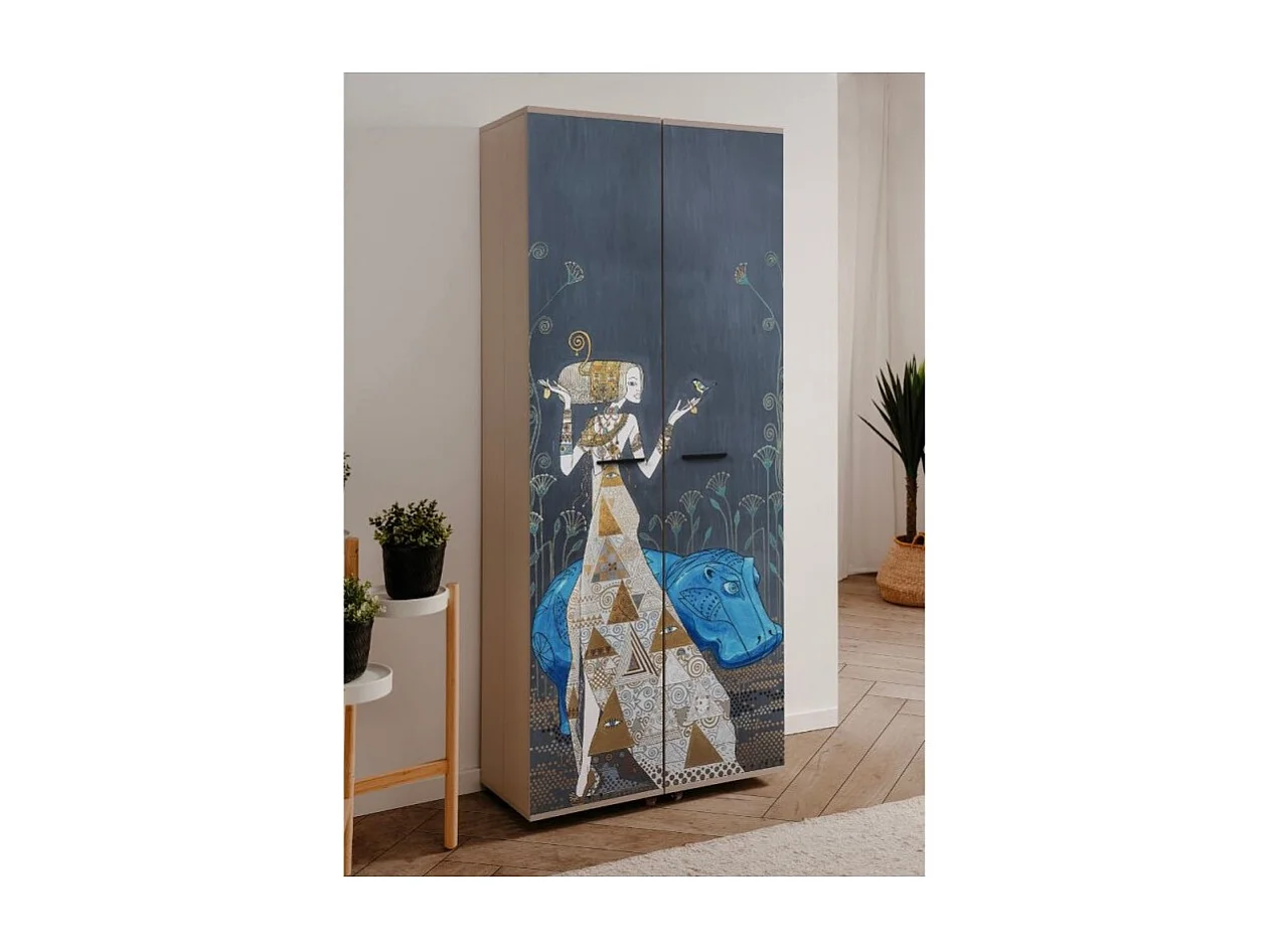 Scarpiera Hippo02 2 ante art collection Mauro Bergonzoli 74x34x181,5h