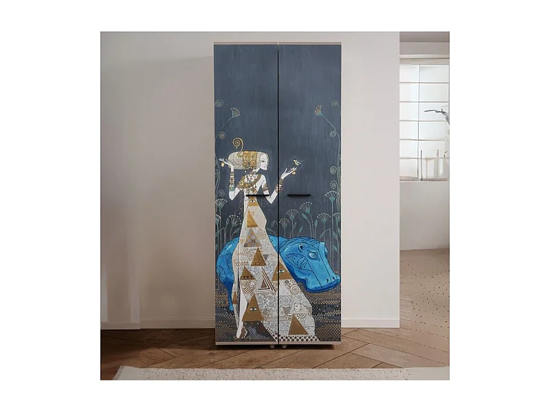 Scarpiera Hippo02 2 ante art collection Mauro Bergonzoli 74x34x181,5h