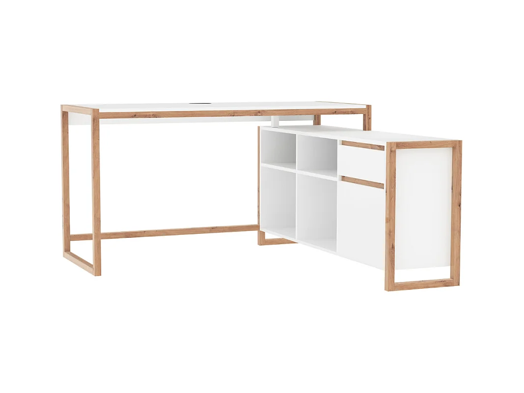 Bureau 4 vakken, 1 deur en 1 lade L139 cm - DENVER