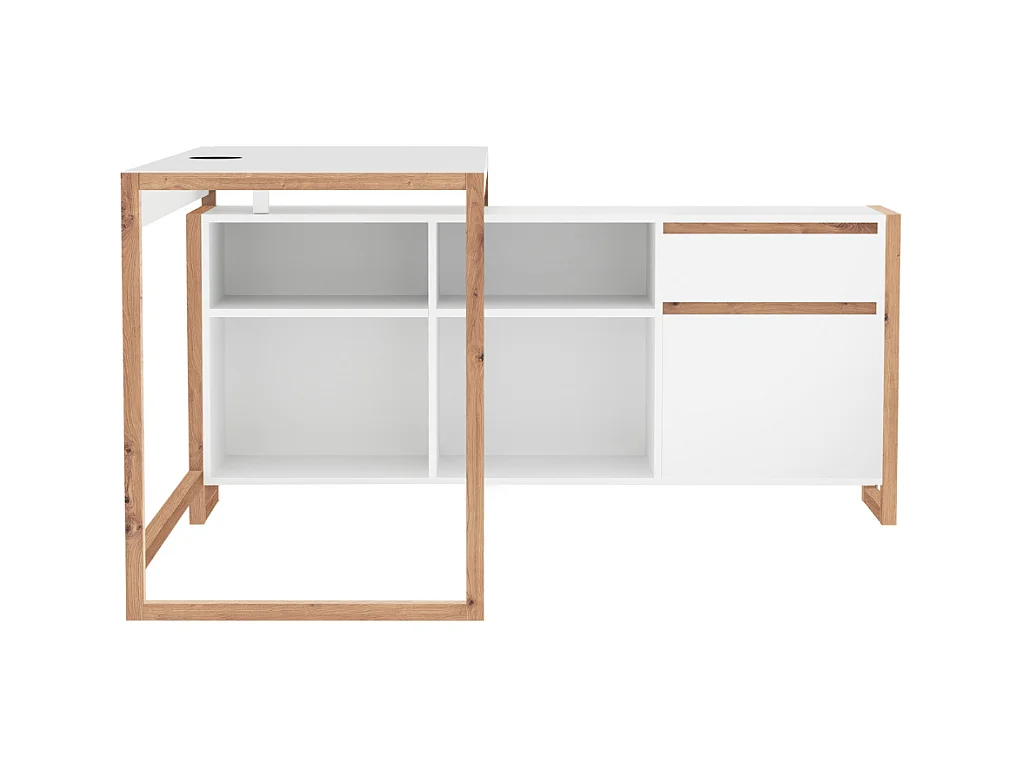 Bureau 4 vakken, 1 deur en 1 lade L139 cm - DENVER