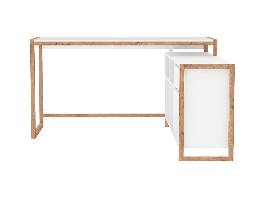 Bureau 4 niches, 1 porte et 1 tiroir L139 cm - DENVER
