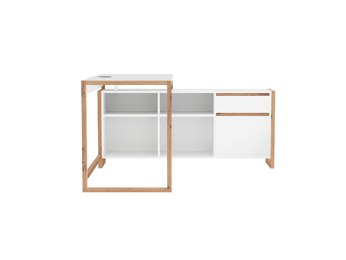 Bureau 4 niches, 1 porte et 1 tiroir L139 cm - DENVER