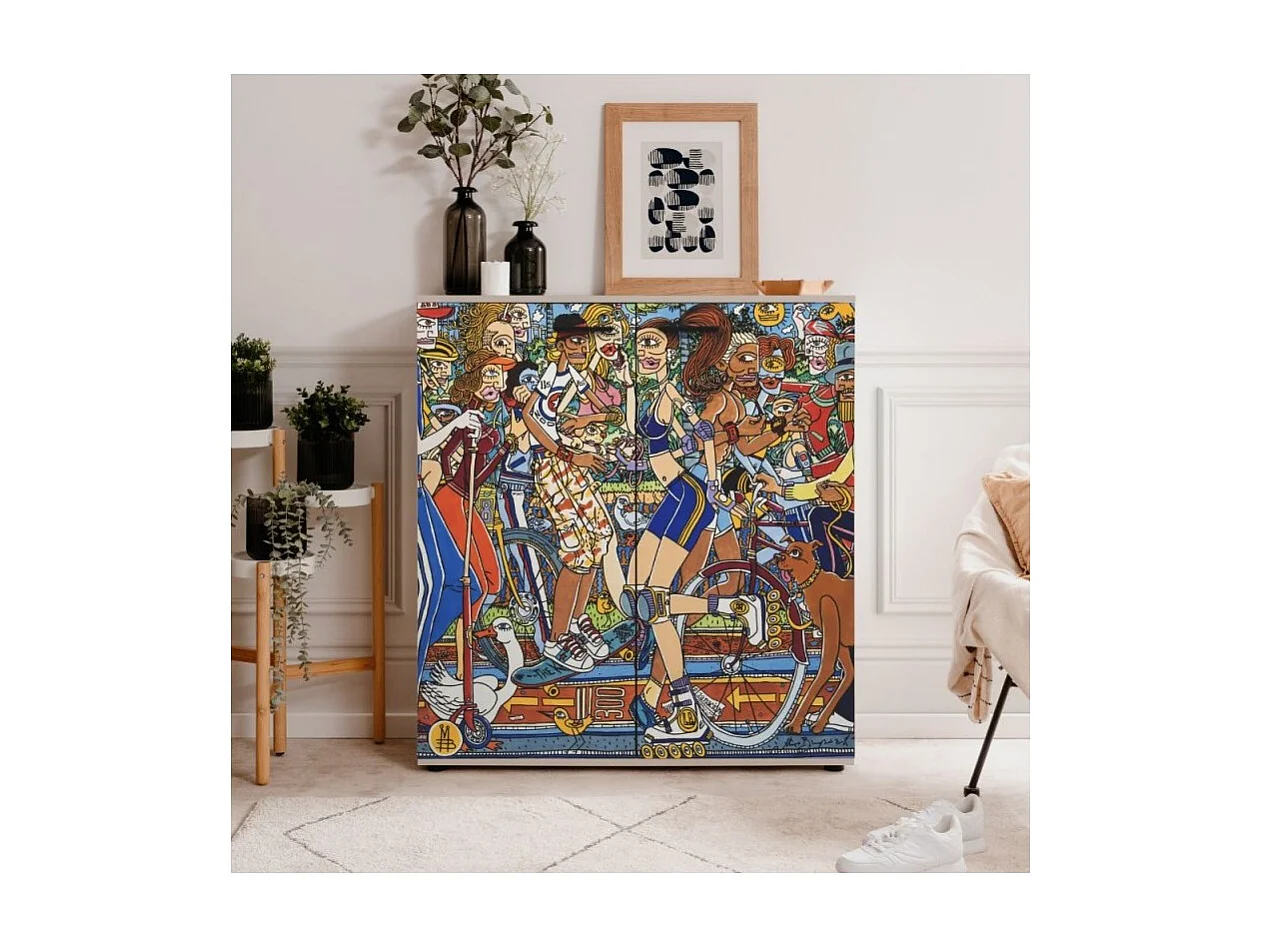 Scarpiera Move con 2 ante battenti art collection Mauro Bergonzoli 100x34x110H