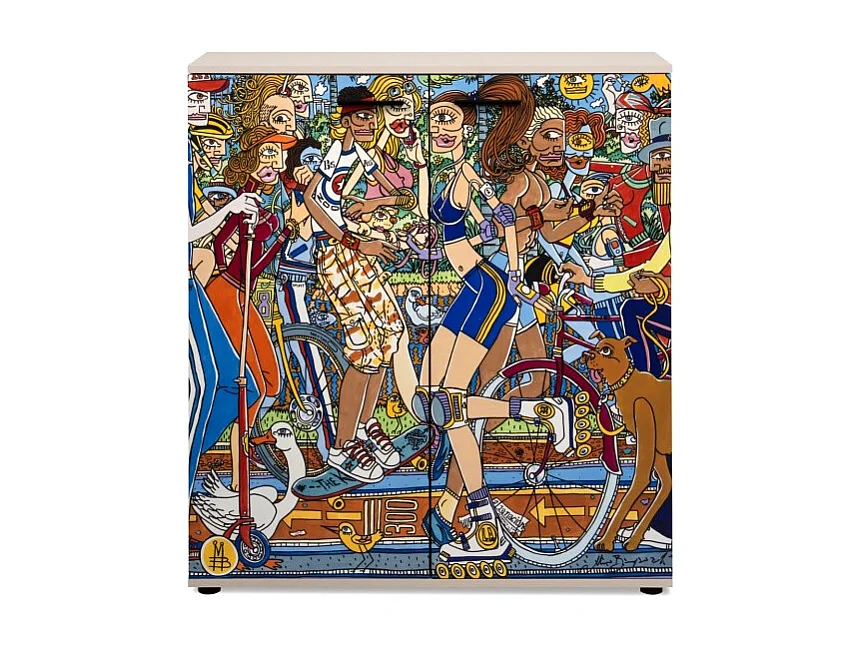 Scarpiera Move con 2 ante battenti art collection Mauro Bergonzoli 100x34x110H