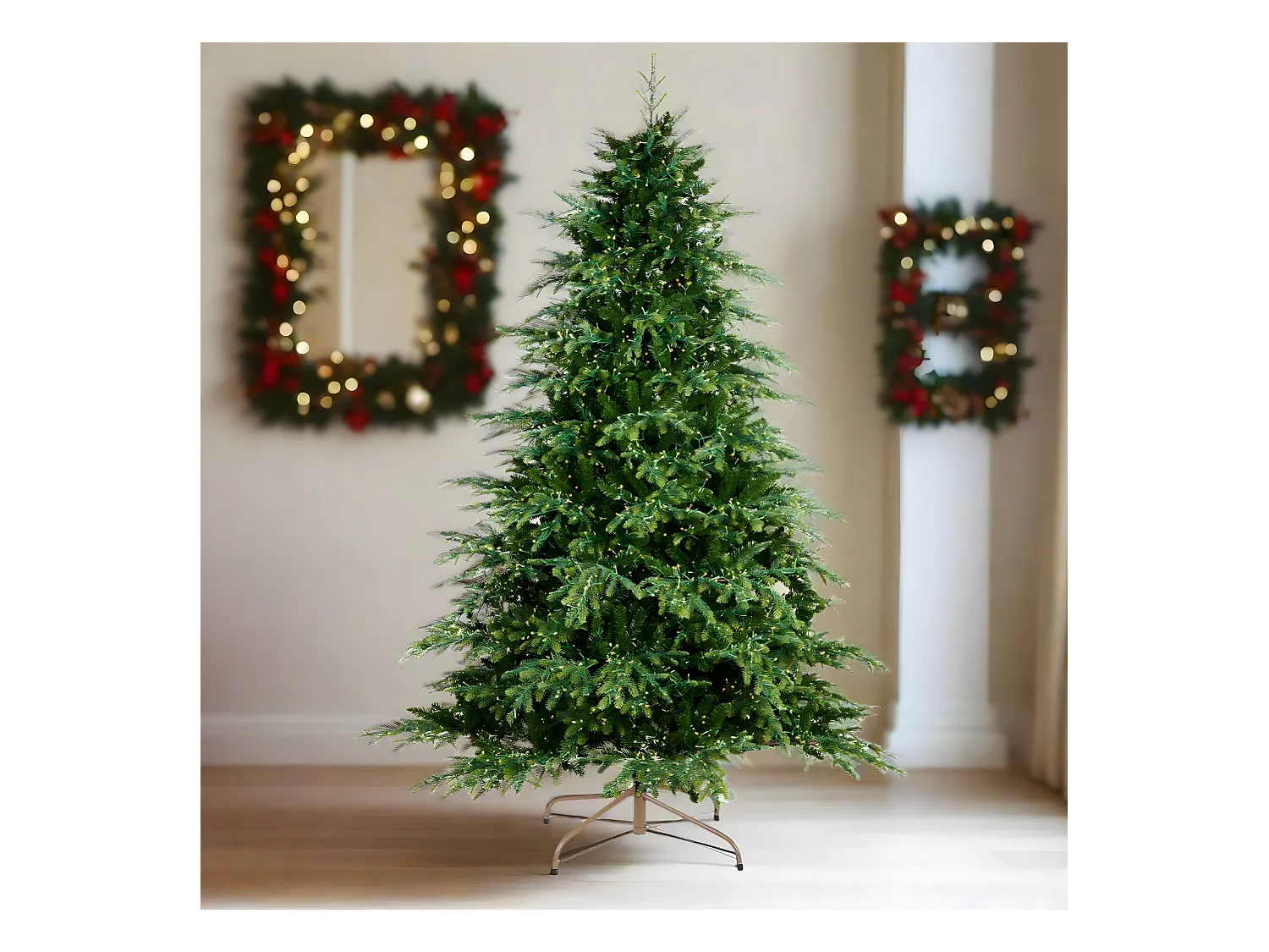 Choinka "Rugiada" z lampkami LED z PE efekt Real Touch + PVC najwyższej jakości 180 cm