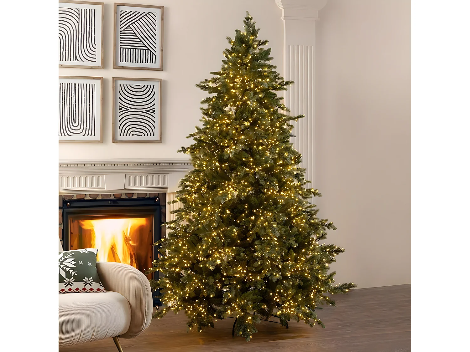 Albero di Natale "Rugiada" con luci LED in PE effetto Real Touch + PVC di altissima qualità cm 180