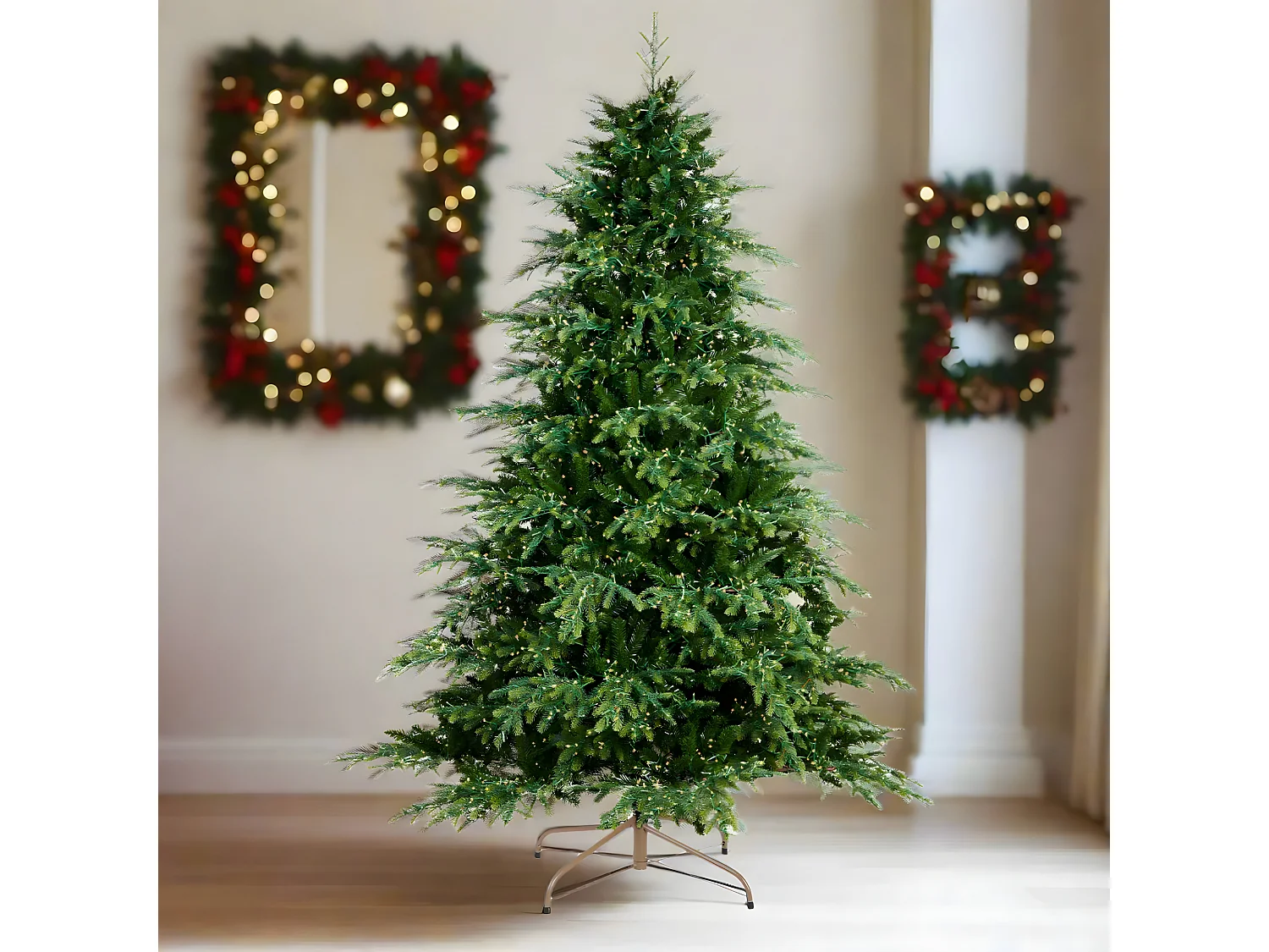 Albero di Natale "Rugiada" con luci LED in PE effetto Real Touch + PVC di altissima qualità cm 180