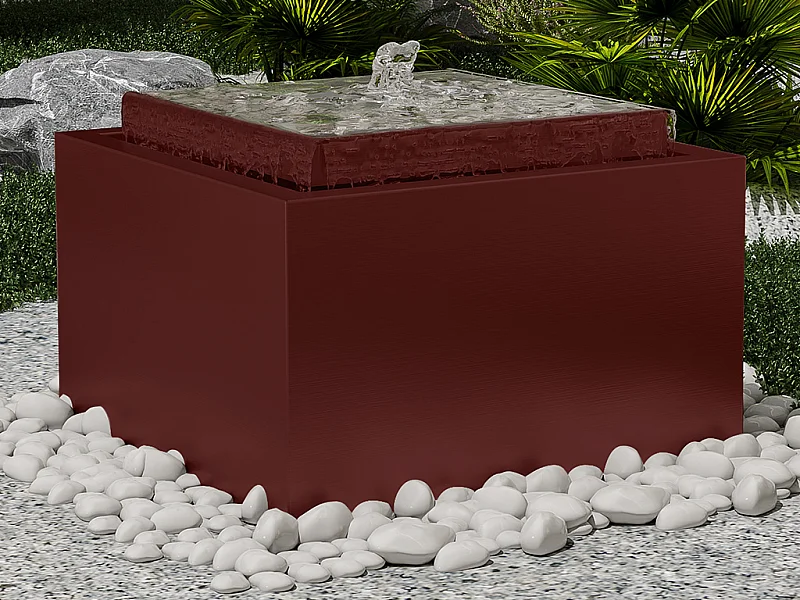 Fontaine d'extérieur en acier inoxydable - L. 50 x H.34 cm - Terracotta - TILAPIA