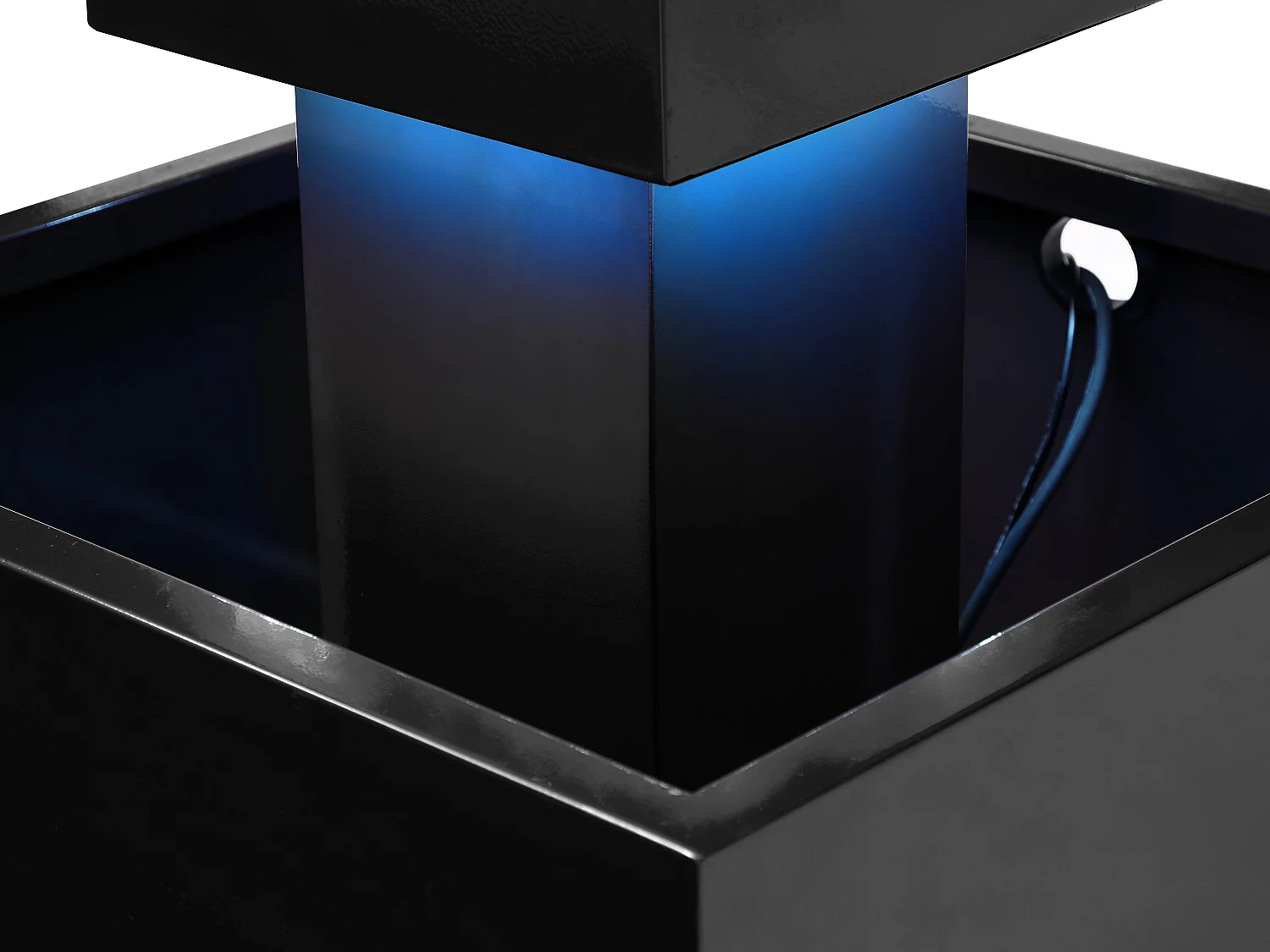 Fontaine d'extérieur en acier inoxydable avec LED - H.65 cm - Noir - CARDINA