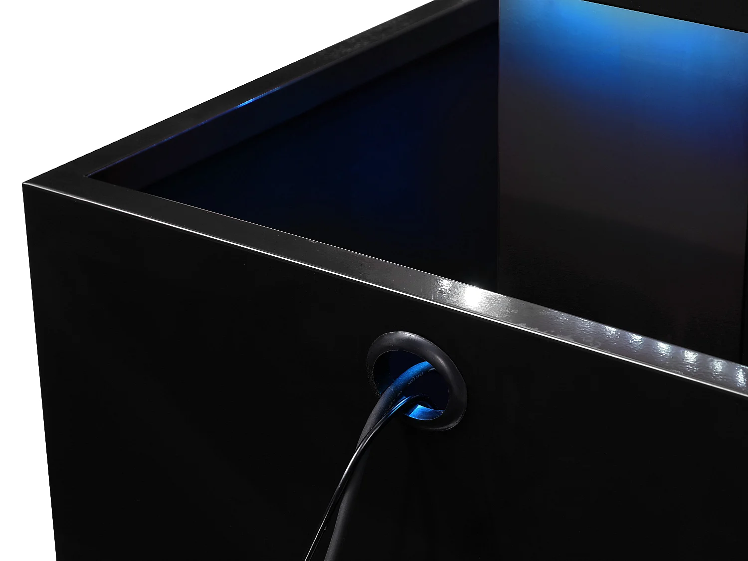 Fontaine d'extérieur en acier inoxydable avec LED - H.65 cm - Noir - CARDINA