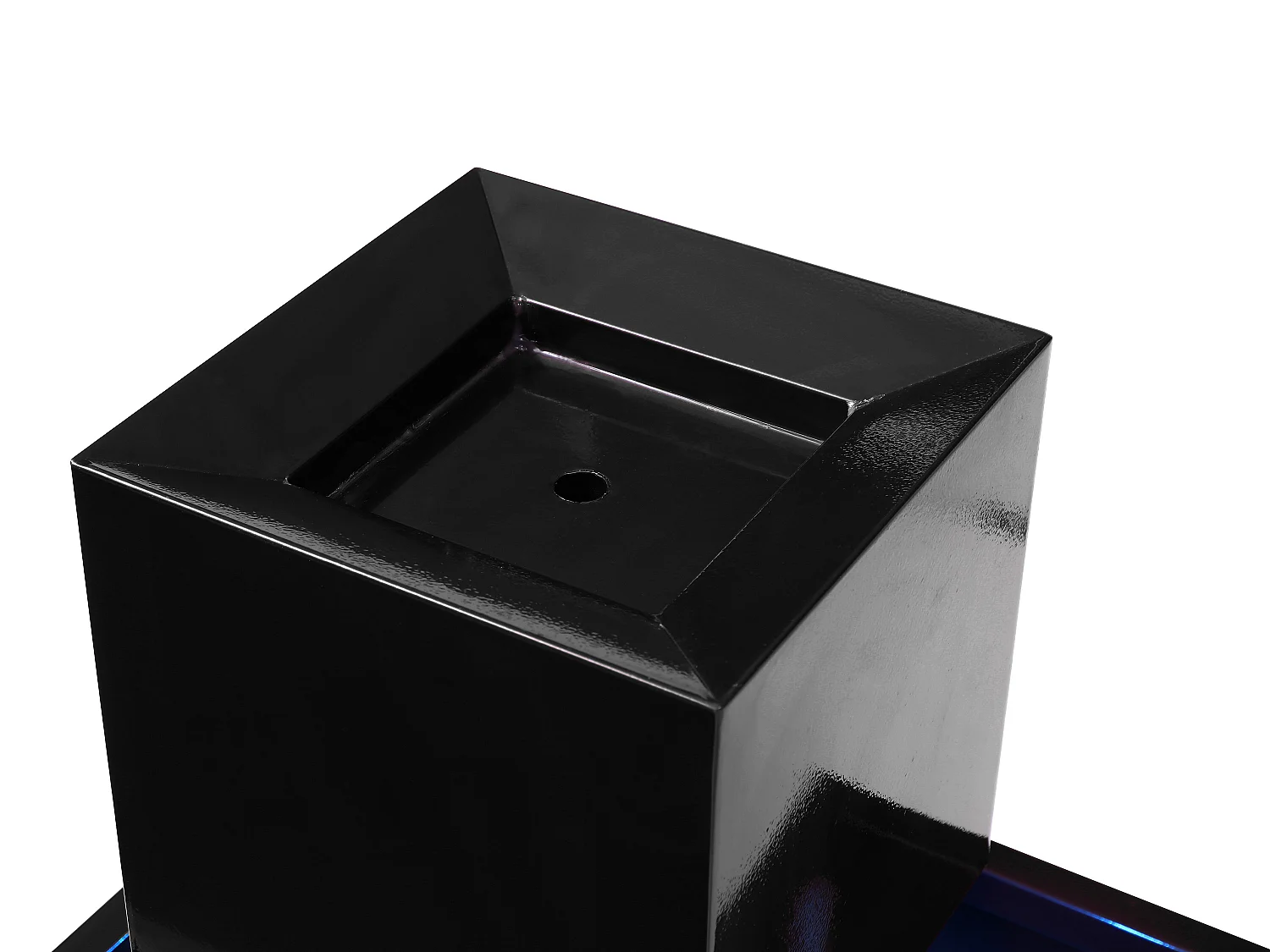 Fontaine d'extérieur en acier inoxydable avec LED - H.65 cm - Noir - CARDINA