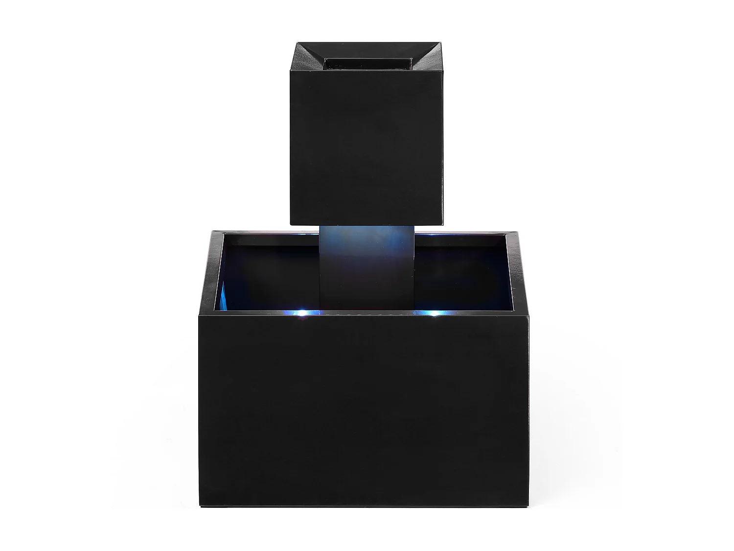 Fontaine d'extérieur en acier inoxydable avec LED - H.65 cm - Noir - CARDINA