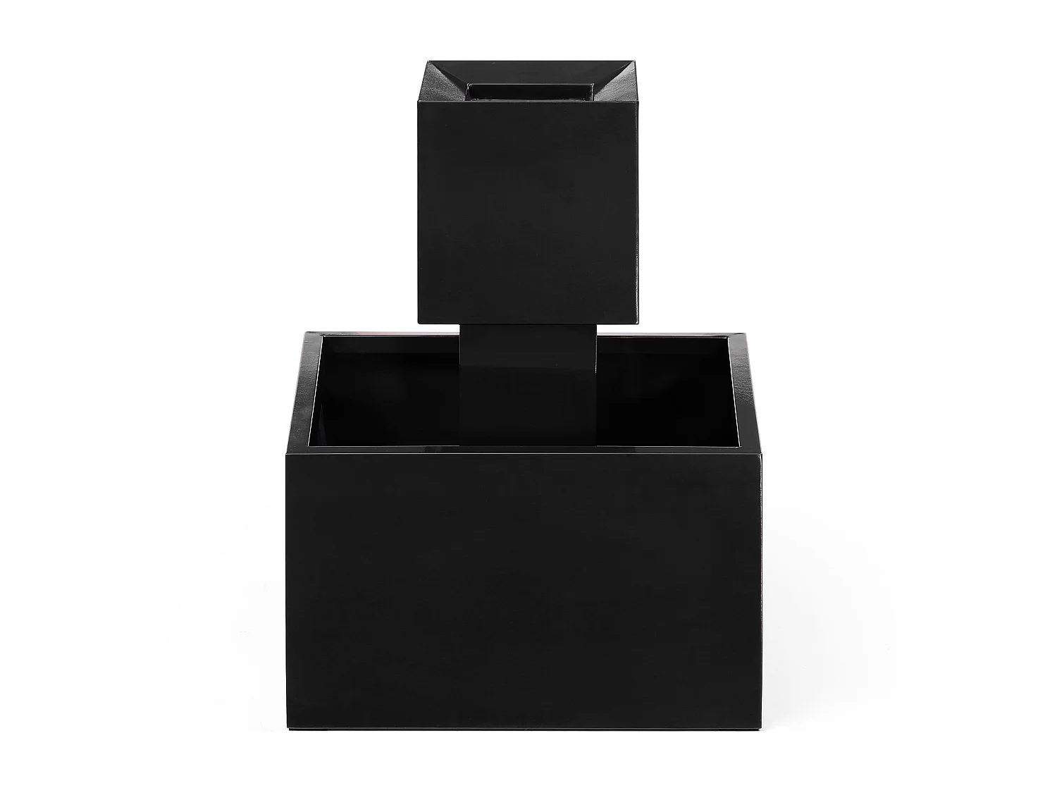 Fontaine d'extérieur en acier inoxydable avec LED - H.65 cm - Noir - CARDINA