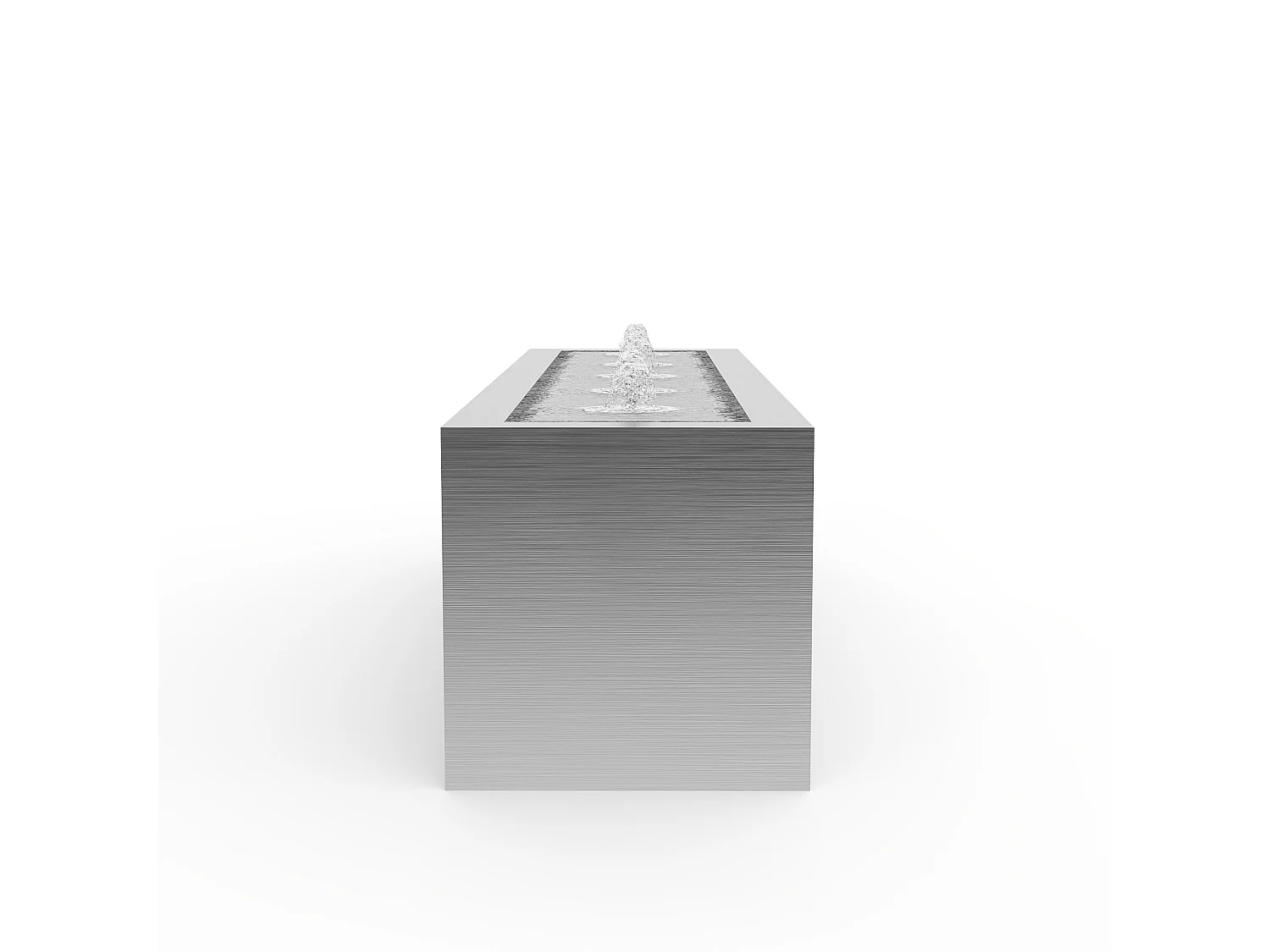 Fontaine d'extérieur en acier inoxydable - L. 120 x H.30 cm - Argenté - LUNARA