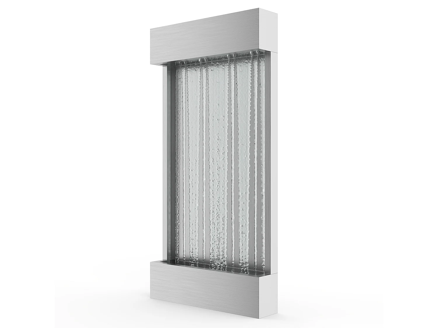 Fontaine murale extérieure/intérieure en acier inoxydable avec LED - L. 56.5 x H. 122 cm - Argenté - SOLINA