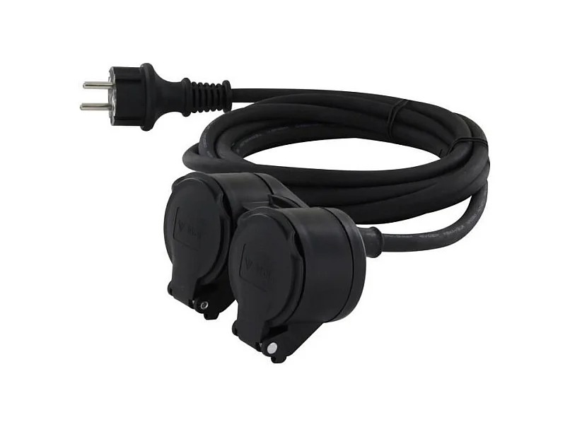 Chacon Prolongateur HO5RR-F 3 x1,5mm2- IP44 Dual-Head - 10m -