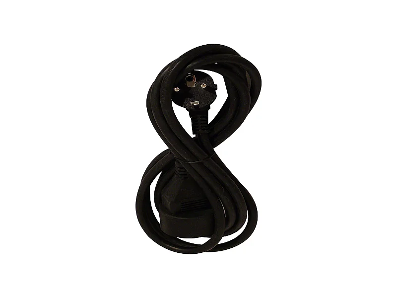 Rallonge HO5VV-F 3G 1,5mm² 3m - Noir - Chacon