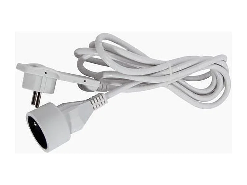 CHACON Rallonge electrique 3m avec fiche plate blanc