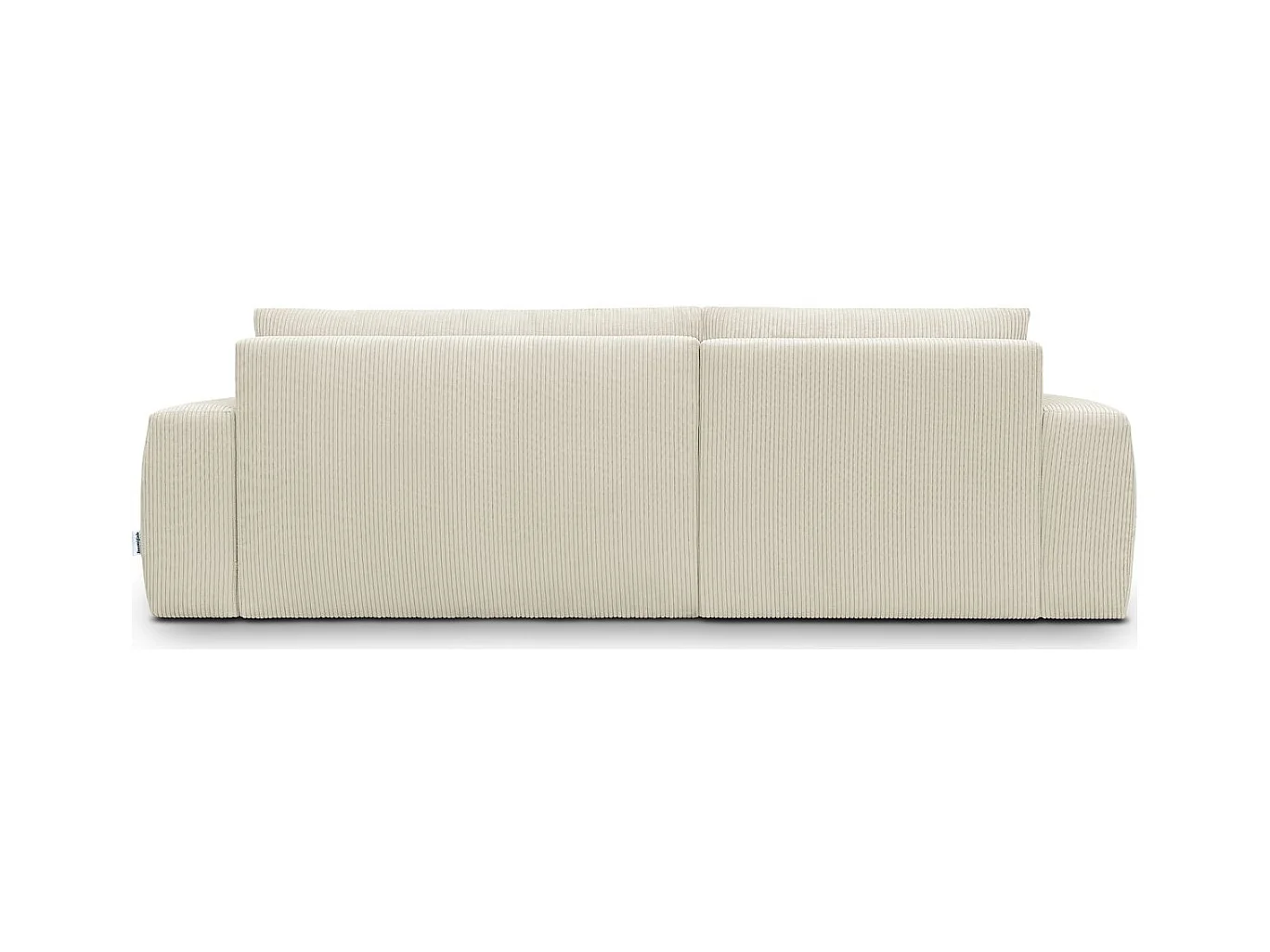 Canapé d'angle droit convertible 3 places en velours côtelé beige - Sonny