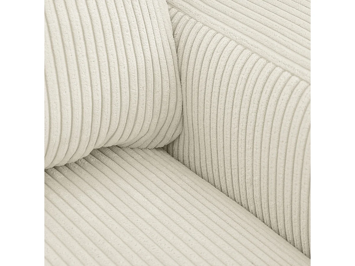 Canapé d'angle convertible 3 places en velours côtelé beige