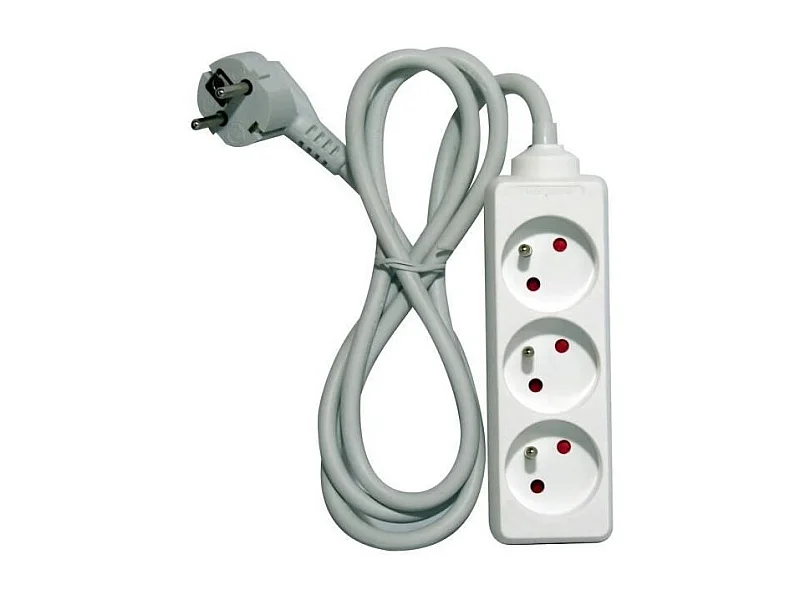 CHACON Bloc multiprise 3 prises 16A 1,5m blanc