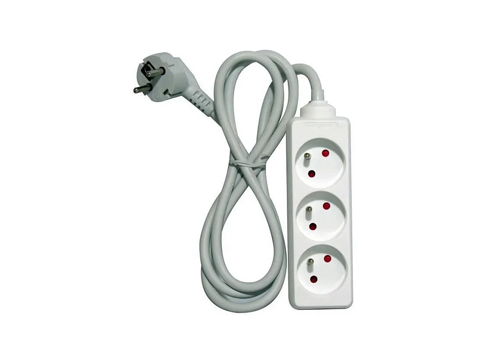 CHACON Bloc multiprise 3 prises 16A 1,5m blanc