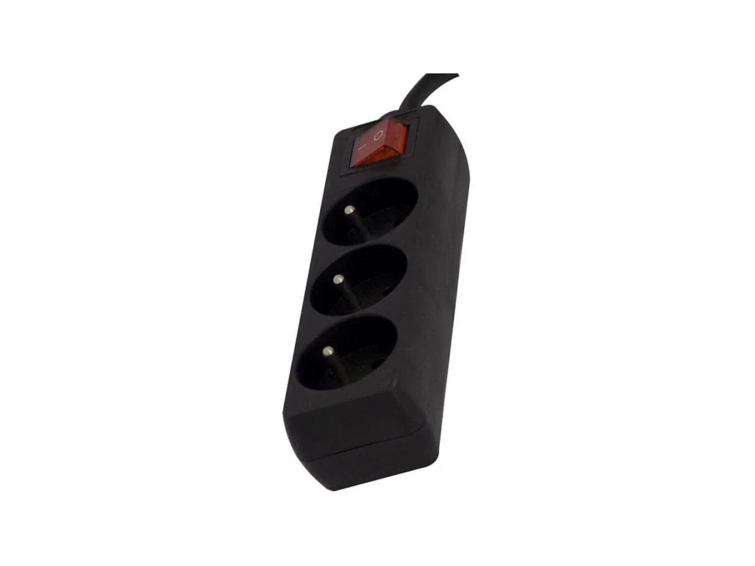 CHACON Bloc multiprise avec interrupteur 3 prises 16A 1,5m noir