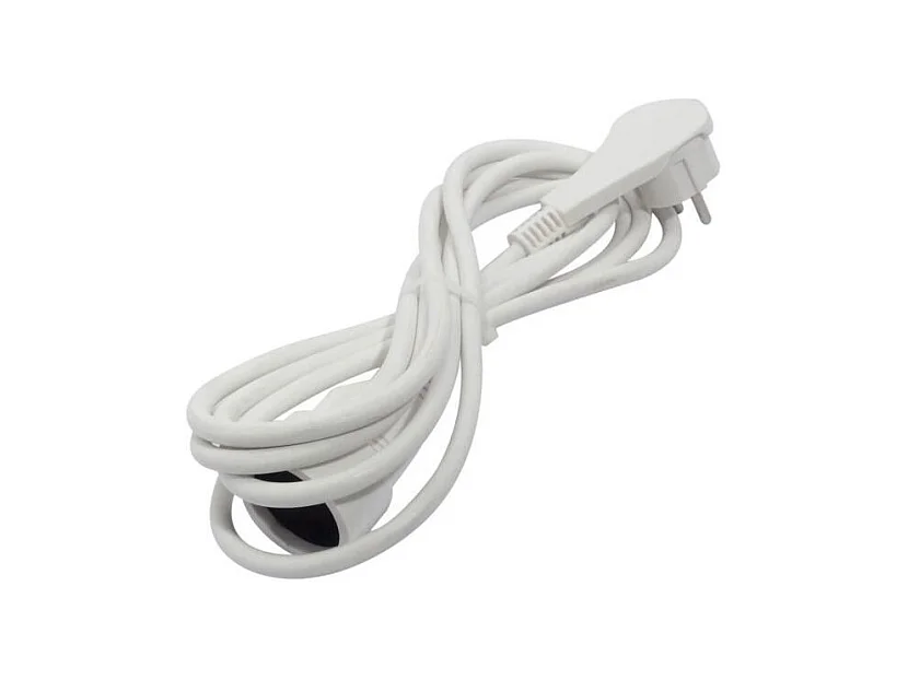 CHACON Prolongateur HO5VVF 3 x 1,5 mm2- 3 m - Avec fiche plate - Blanc