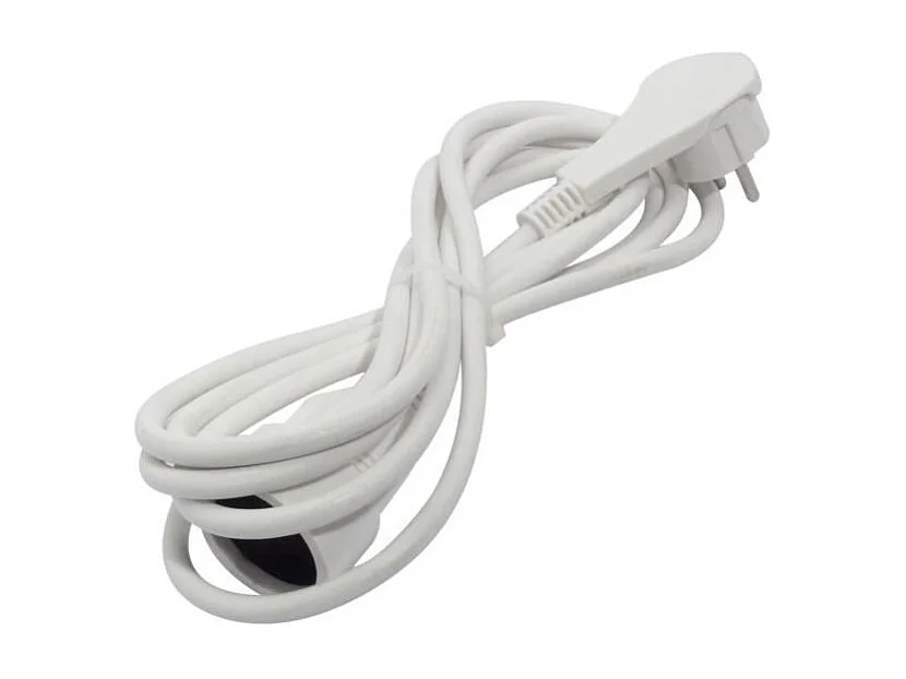 CHACON Prolongateur HO5VVF 3 x 1,5 mm2- 3 m - Avec fiche plate - Blanc