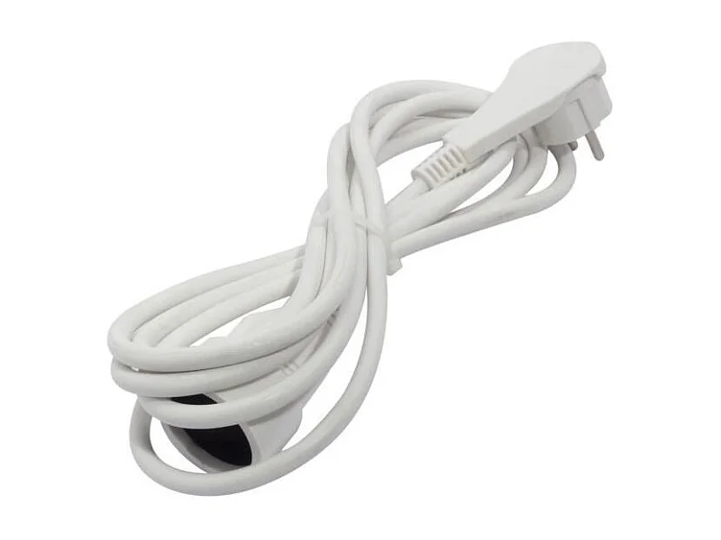 CHACON Prolongateur HO5VVF 3 x 1,5 mm2- 3 m - Avec fiche plate - Blanc