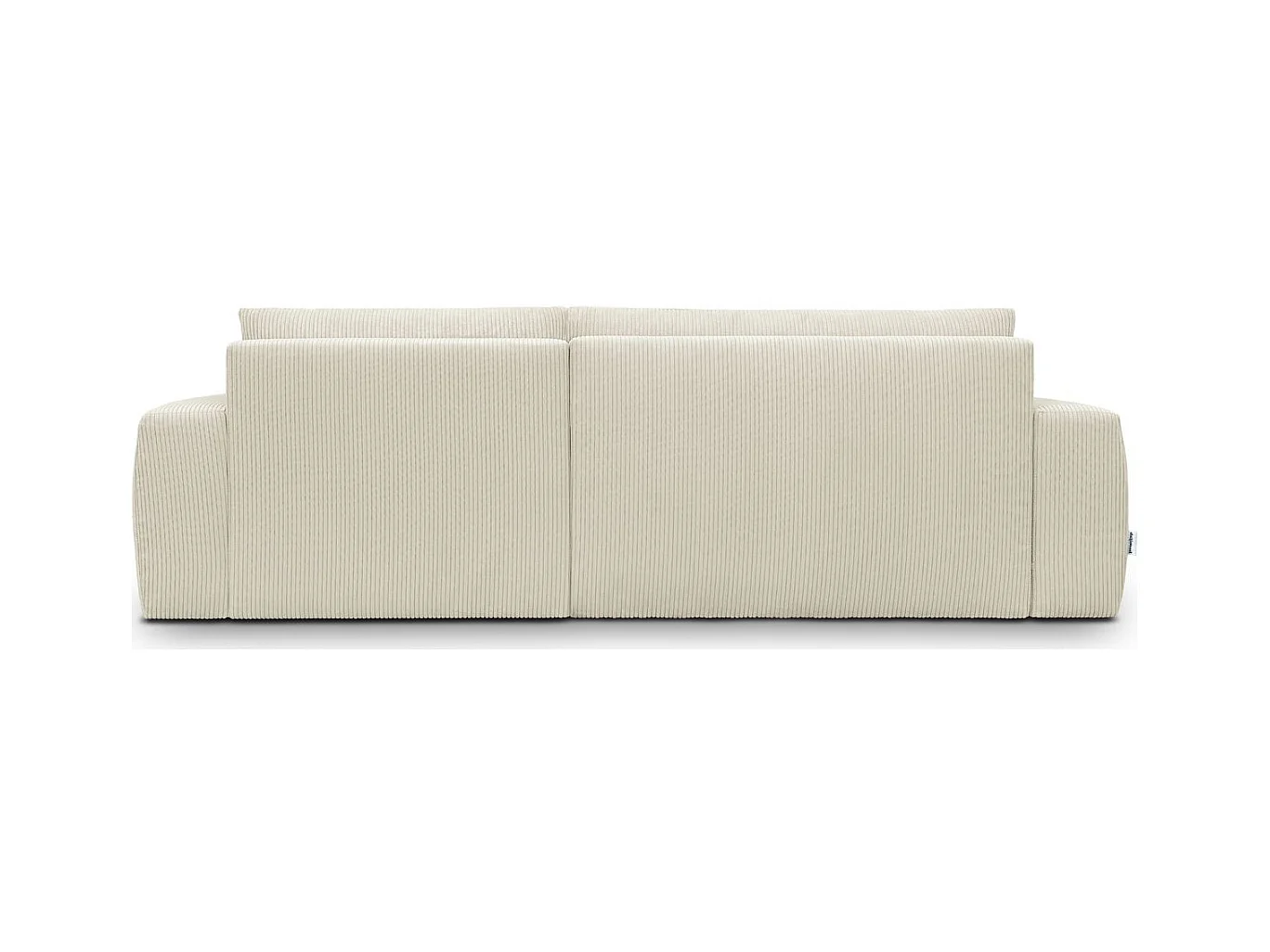 Canapé d'angle gauche convertible 3 places en velours côtelé beige - Sonny