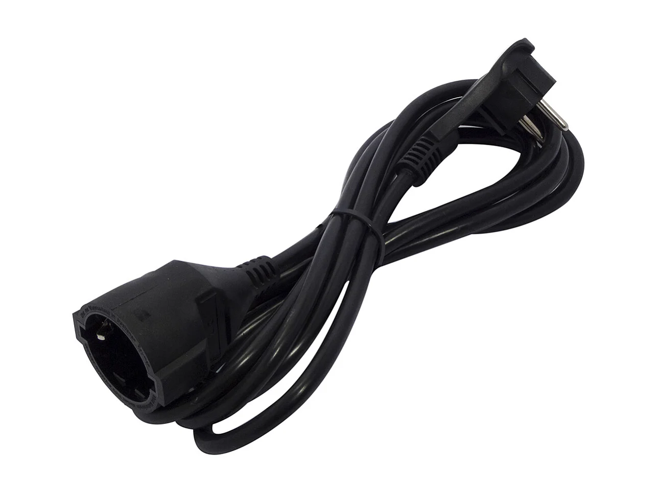 Prolongateur Schuko fiche plate 3m - Noir - Chacon