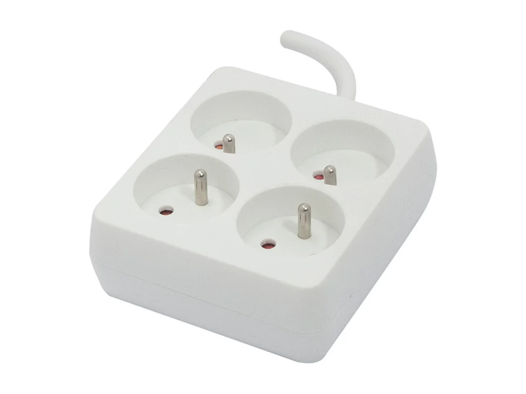 Bloc multiprise carré 4x16A 1,5m - blanc - Chacon