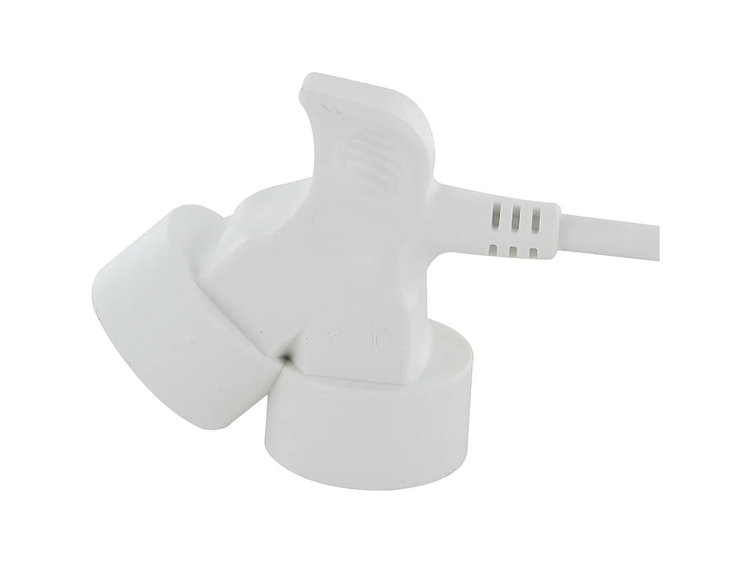 Prolongateur double tête 3m - Blanc - Chacon