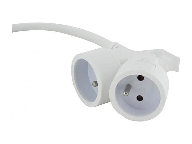 Chacon Prolongateur HO5VVF 3g1,5 5m dual head blanc (FR)