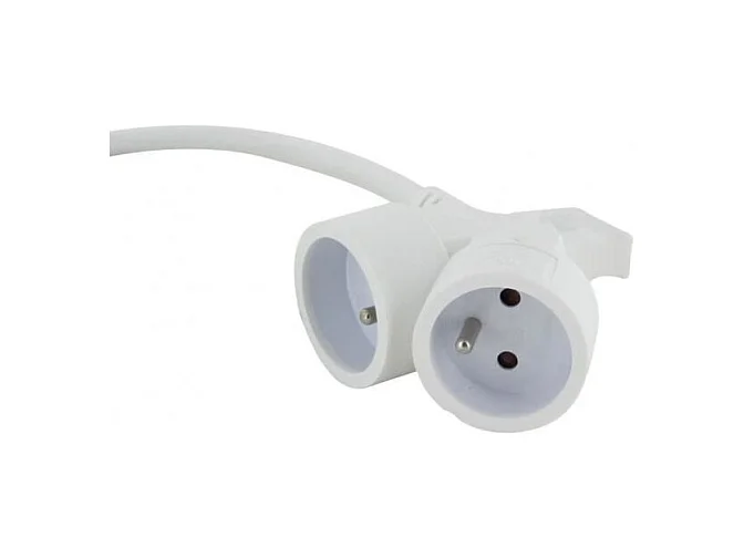 Chacon Prolongateur HO5VVF 3g1,5 5m dual head blanc (FR)